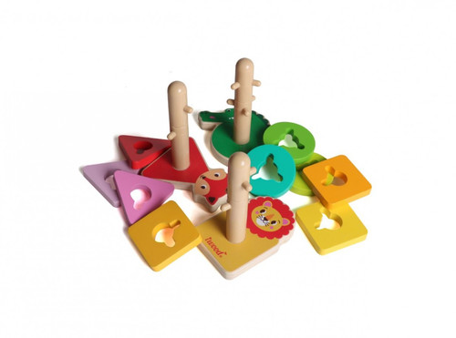 iWood Wooden Stacking Toy Animals 12m+