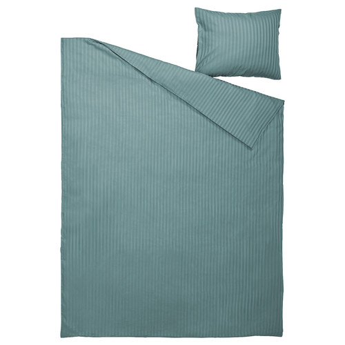 NATTJASMIN Duvet cover and pillowcase, blue-green, 150x200/50x60 cm