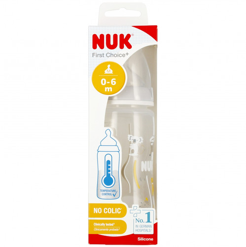 NUK First Choice Plus Baby Bottle with Temperature Control 300ml 0-6m, grey