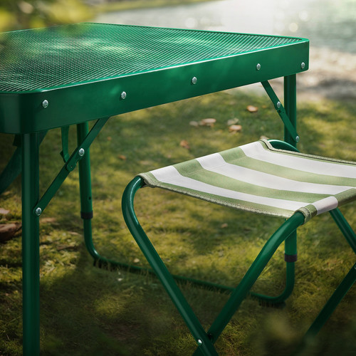 STRANDÖN Folding table set, green