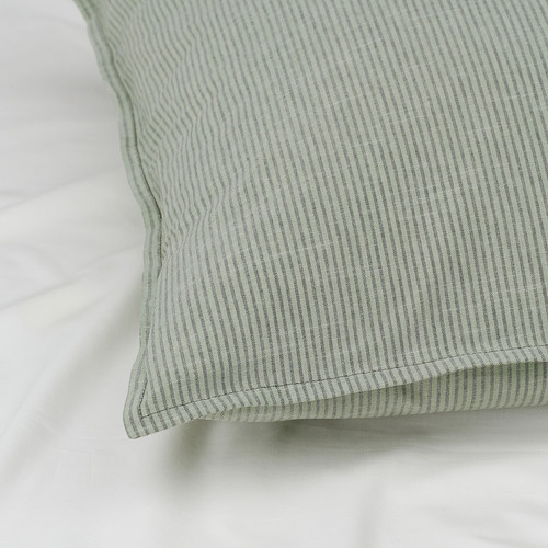 BERGPALM Pillowcase, green/striped, 50x60 cm
