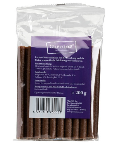 Chewies Beef Rolls Dog Treats 200g