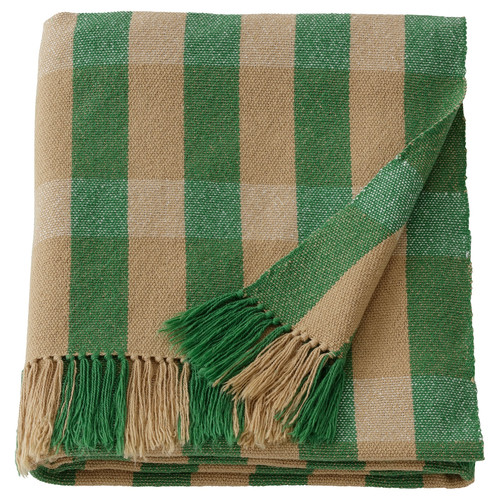 FRÖDD Throw, green/stripe, 130x180 cm