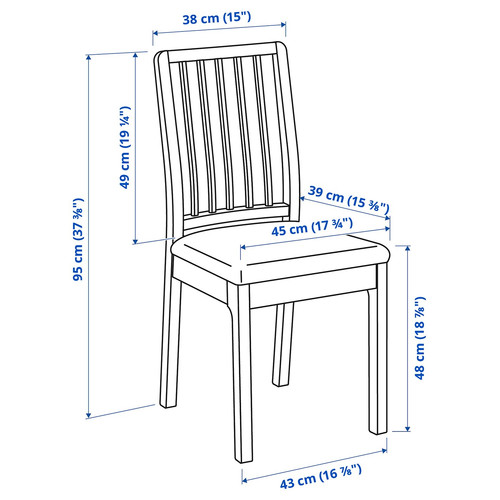 EKEDALEN Chair, white, Orrsta light grey