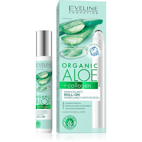 Eveline Organic Aloe + Collagen Moisturizing Eye Contour Modeling Roll-on Vegan 15ml