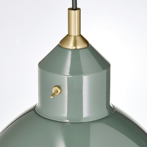 RÖDFLIK Pendant lamp, grey-green