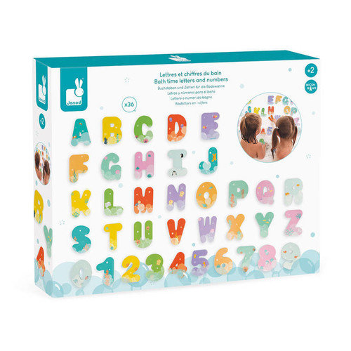 Janod Bath Time Letters and Numbers 36pcs 2+