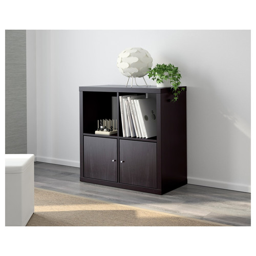 KALLAX Shelf unit, black-brown, 77x77 cm