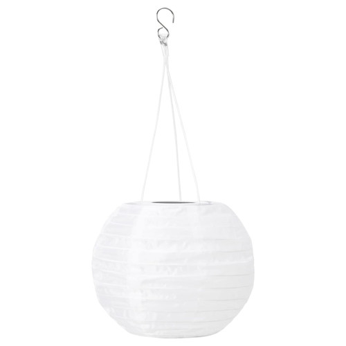 SOLVINDEN LED solar-powered pendant lamp, outdoor/globe white, 22 cm