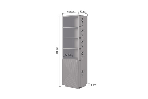 Shelving Unit Asha 50cm, cashmere