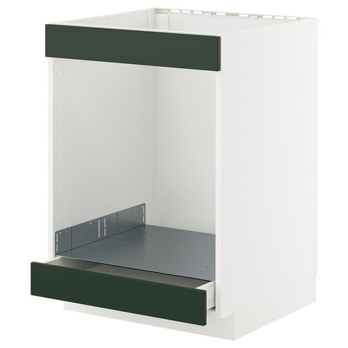 METOD / MAXIMERA Base cabinet for oven with drawer, white/Havstorp deep green, 60x60 cm