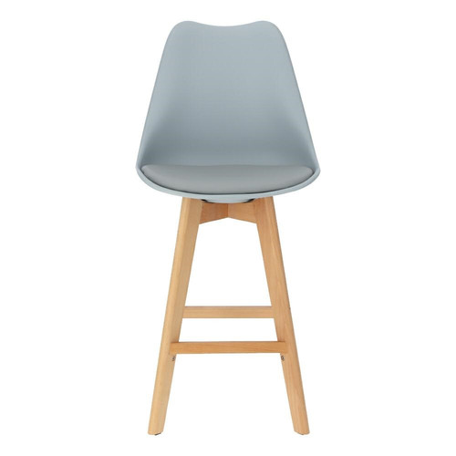 Bar Stool Norden Wood, low, PP, grey