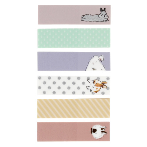 Starpak Removable Self-Stick Notes Rabbit 45x12mm 6 Colours x 20pcs