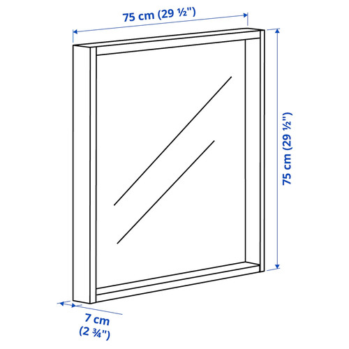 TURBOKASTANJ Mirror, red, 75x75 cm