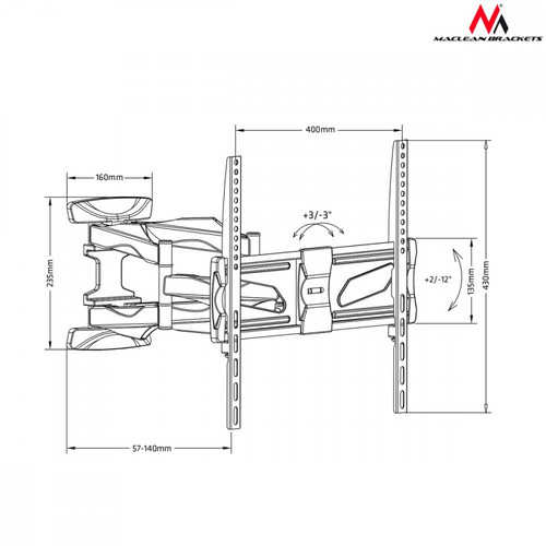 MacLean TV Bracket 26-55" 45kg MC-781