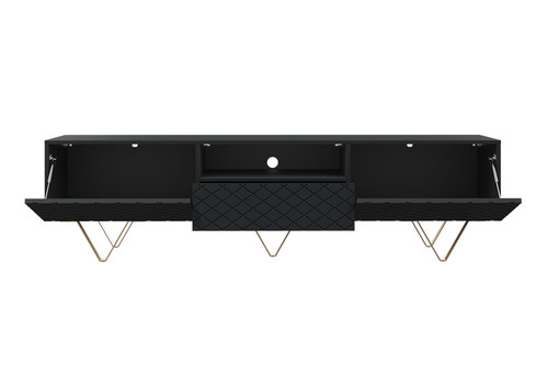 TV Cabinet Scalia, matt black/gold legs