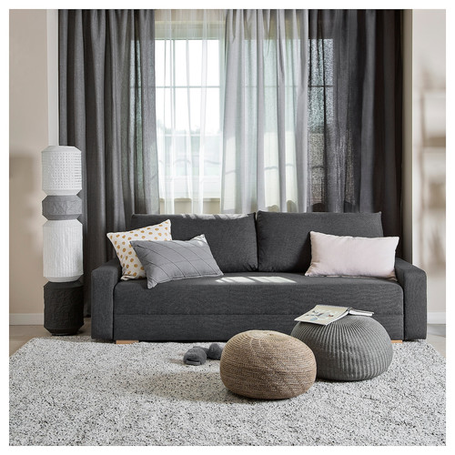 GRÄLVIKEN 3-seat sofa-bed  dark grey