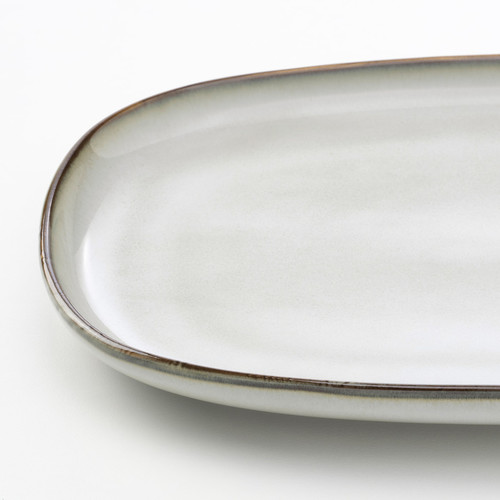 GLADELIG Plate, gray, 31x19 cm