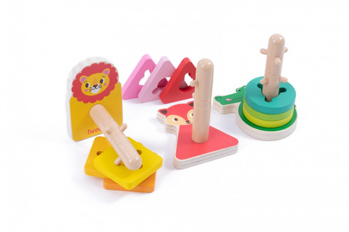 iWood Wooden Stacking Toy Animals 12m+