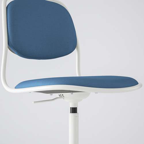 ÖRFJÄLL Swivel chair, white/Vissle dark blue