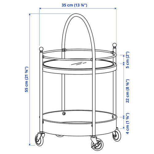 FRÖSJÖN Trolley, black, 55x35 cm