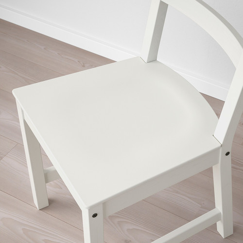 LANEBERG / NORDVIKEN Table and 4 chairs, white/white, 130/190x80 cm