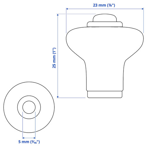 KLINGSTORP Knob, black/chrome-plated, 23 mm