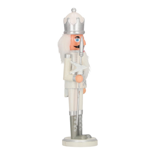 Nutcracker Christmas Decoration 28cm, white, crown