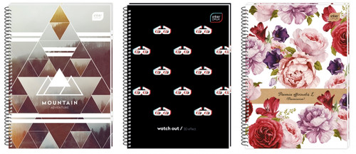 Spiral Notebook A4 100 Sheets Ruled 5-pack, assorted designs