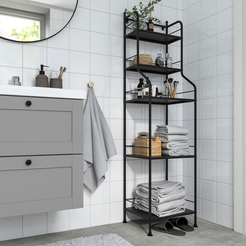 FRÖSJÖN Shelving unit, black, 40x156 cm