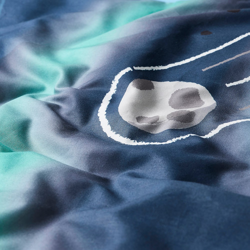 AFTONSPARV Duvet cover and pillowcase, space/blue, 150x200/50x60 cm