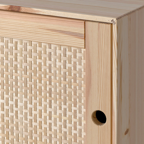 EKET / VÄLJARE Wall-mounted cabinet combination, white/pine, 70x35x105 cm