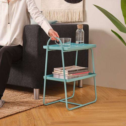 HATTÅSEN Bedside table/shelf unit, blue-turquoise