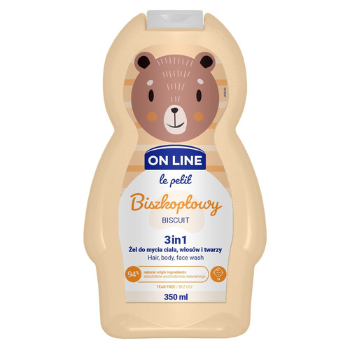 On Line Le Petit 3in1 Hair, Body & Face Wash Biscuit 350ml
