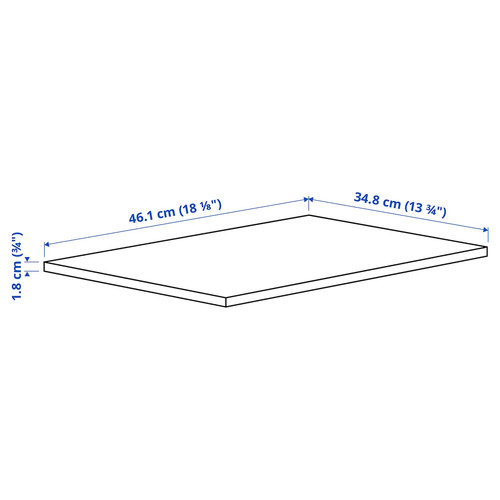 KOMPLEMENT Shelf, dark grey, 50x35 cm