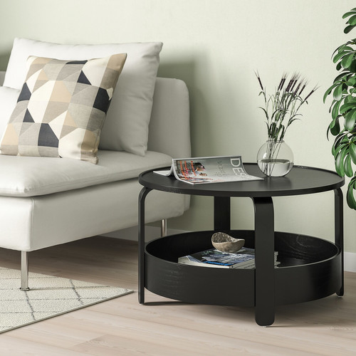 BORGEBY Coffee table, black, 70 cm