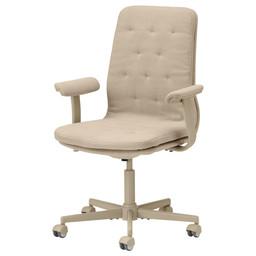 MULLFJÄLLET Conference chair with castors, Naggen beige