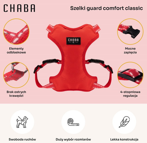 CHABA Dog Harness Guard Comfort Classic S, red