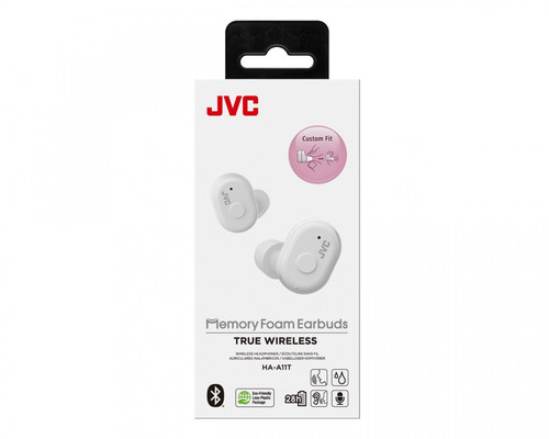 JVC Memory Foam Earbuds True Wireless Earphones HA-A11T, white