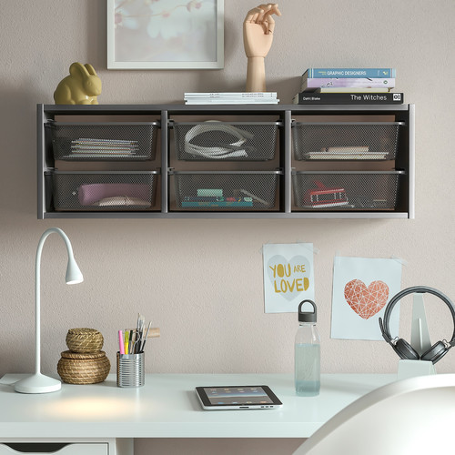 TROFAST Wall storage, grey/dark grey, 99x21x30 cm