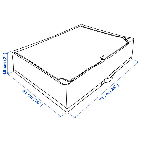 STUK  Storage case, white/grey, 71x51x18 cm