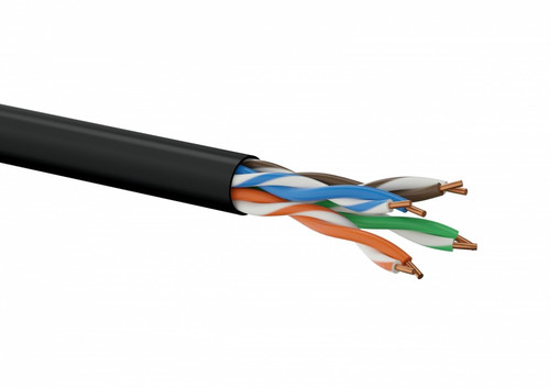 Alantec LAN Cable U/UTP Copper Cat.5e PE Outdoor KIU5OUTZ305 305m, black