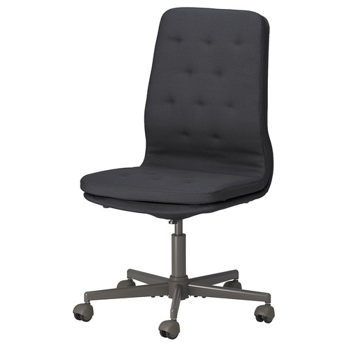 MULLFJÄLLET Conference chair with castors, Naggen dark grey