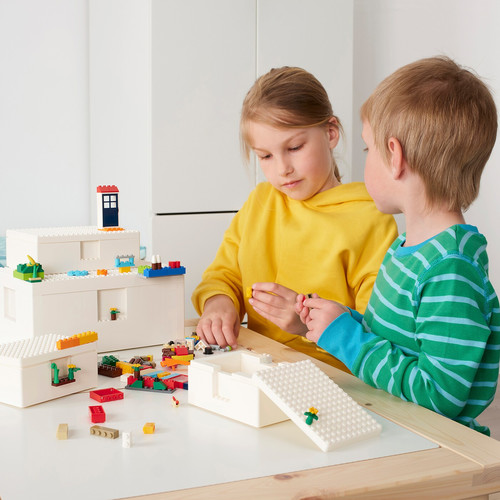 BYGGLEK LEGO® box with lid, 35x26x12 cm
