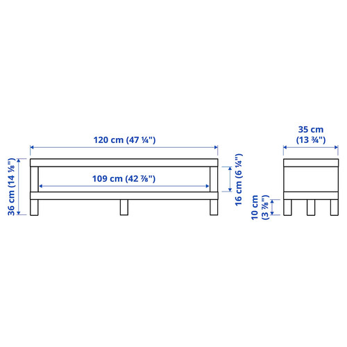 LACK TV bench, white, 120x35x36 cm