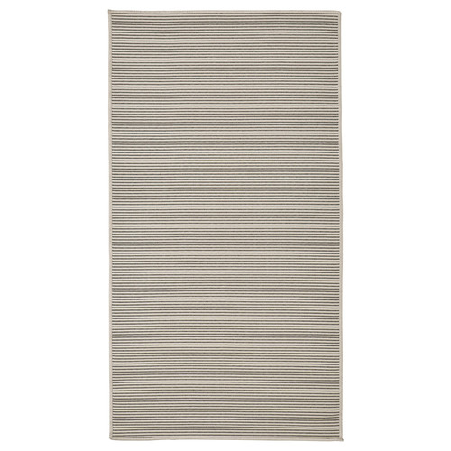 VIRKLUND Rug flatwoven, in/outdoor, white/beige/dark grey, 80x150 cm