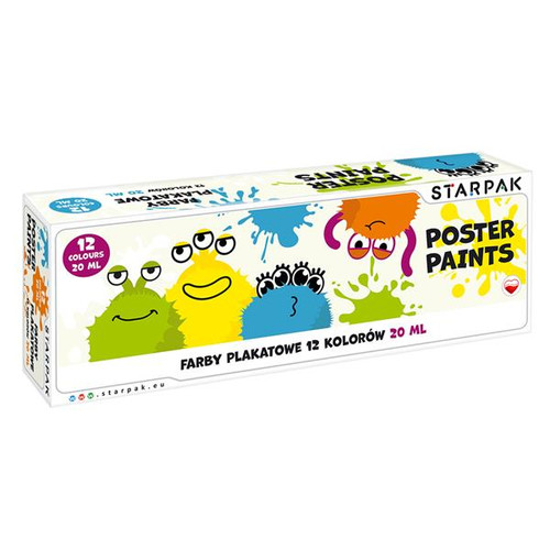 Starpak Poster Paints 12 Colours x 20ml Monster