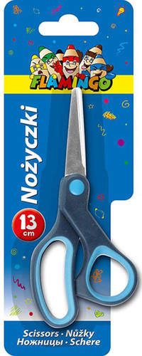 Flamingo School Scissors 13cm, blue