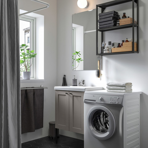 ENHET Bathroom, anthracite/grey frame, 64x43x87 cm