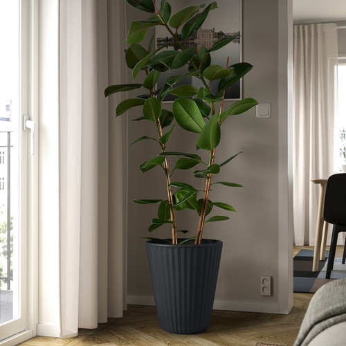 BJÖRNBAMBU Plant pot, in/outdoor dark grey, 41 cm